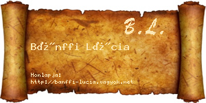 Bánffi Lúcia névjegykártya